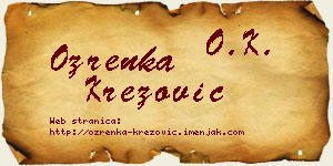 Ozrenka Krezović vizit kartica